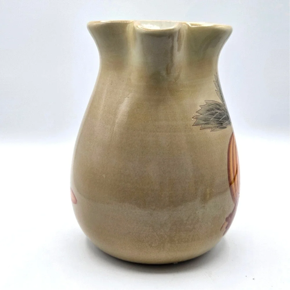 HARVEST 2004 CLAY PITCHER-THANKSGIVING FALL AUTUMN PUMPKIN POTTERY HOME DECOR‎